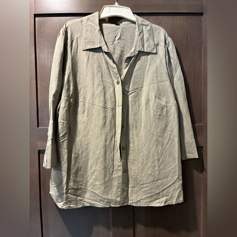East 5th Khaki Button-Up Blouse